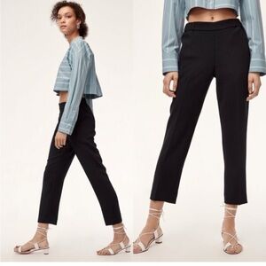 Aritzia Wilfred Darontal High Waist Dress Pants PullOn 
Pockets Cropped Black 10